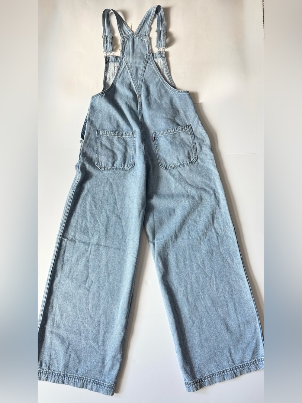 Levi’s Wide Leg Denim Overalls, Light Wash Blue, NWT, Women’s Size Small - Picture 8 of 10